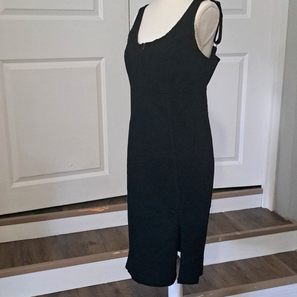 Utcoco Denim Dress Sleeveless Side Slit, Zipper, Bodycon Midi Jean Large NWT - Picture 2 of 11